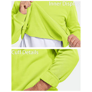 เสื้อมีฮู้ดผ้าสัมผัสนุ่มพิเศษระบายอากาศได้ดีสำหรับผู้ชายเสื้อมีฮู้ดแขนยาวผ้าคอตตอนผสมโลโก้ตามสั่ง - Product Image 4