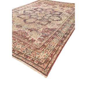 Tapis en laine noués à la main Aalam Gold, style classique, Pae-6364, motif rectangulaire médaillon pour couloir, chambre et salon, faits à la main - Product Image 2