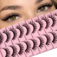 Cils 3D/5D effet œil de chat naturel MustSea, faux cils en bande transparente invisible, 10 paires, aspect naturel, faciles à poser