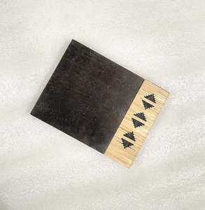 Eco Friendly <b>Black</b> Wood Hand Woven Wicker Cheese <b>Board</b> 10x8 Inch Square Rectangle Dishwasher Safe Home Kitchenware - Product Image 2