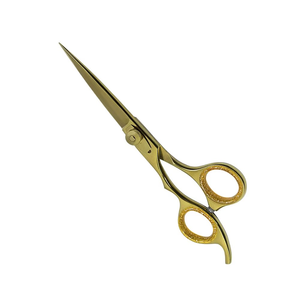 Vente en gros de ciseaux de salon brillants couleur or enduits de ciseaux à cheveux en acier et métal à lame tranchante avec vis réglable Fabricant - Product Image 6