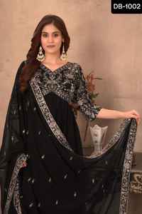 Indien et pakistanais vêtements ethniques lourds Faux Georgette broderie séquence conception travail avant arrière les deux côtés broderie travail motif - Product Image 4