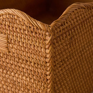 Panier de rangement carré en rotin avec poignée Organisateur fait main pour la décoration de la maison du Vietnam - Product Image 6