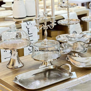 ถาดเสิร์ฟโลหะสำเร็จรูปสีทองถาดเสิร์ฟโลหะแนวคลาสสิกทำมือ - Product Image 3