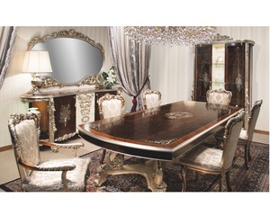 Juego de Comedor de Madera Tallada Estilo Imperio, Muebles de Comedor de Estilo Europeo, Juego de Mesa de Comedor Tallada a Mano, Juego de Comedor de 10 Piezas Hecho a Mano en EE. UU. - Product Image 1