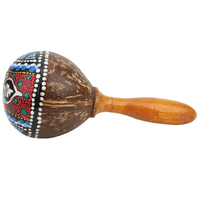 Meilleur prix coquille de noix de coco Maraca hochet marteau main hochet percussion jouets musicaux pour les fêtes style hawaïen du Vietnam
