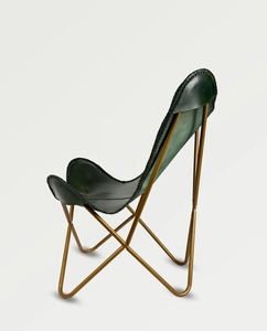 Handmade Leather Folding <b>Chair</b> Rustic Butterfly Design for Home <b>Camping</b> Outdoor Leisure Bedroom Living Room Decor Features Iron - Product Image 3