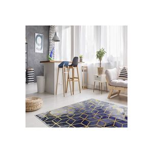 Tapis imprimé numérique à motifs en nid d'abeille or violet Tapis et ensembles élégants - Product Image 2
