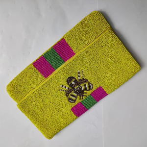 Vintage papillon conception Imitation perle verre perles de rocaille Satin lien chaîne charme collier solide motif complet ensemble de bijoux pour - Product Image 1