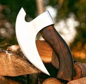 Pizza Topping Viking Pizza Cutter Personnalisé Haute Qualité En Acier Hache avec Manche En Bois pour Camping Viande Pizza Coupe En Gros - Product Image 6