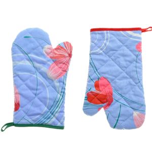 Mitaines de four en coton imprimé écologique de grande taille de haute qualité Gants à pois à la mode Passe au lave-vaisselle pour la cuisine - Product Image 3