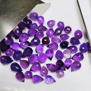 Cuentas de Amatista Púrpura Facetadas en Forma de Lágrima, Piedras Preciosas Sueltas Naturales en Forma de Gota, Cuentas de Joyería al por Mayor - Product Image 1