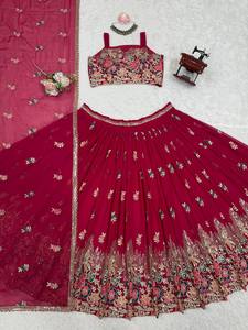 Lehenga Choli en soie de mariée RADHE EXPORT avec dupatta, style traditionnel pour mariage, fête, tenue décontractée, séchage rapide, saison Diwali - Product Image 3