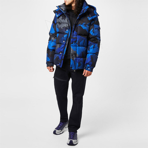 2025 Winter New Custom Wholesale Men's Canvas <b>Padded</b> Bubble <b>Jacket</b> Waterproof Outdoor <b>Hooded</b> Stand Collar Quilted Puffer <b>Jacket</b> - Product Image 5