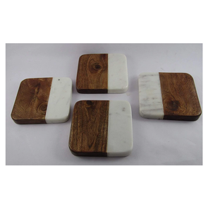 Posavasos de mármol y madera creativo moderno, posavasos de madera personalizado de fábrica redonda, restaurante doméstico usado - Product Image 3