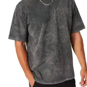 เสื้อยืดชายฟอกสีกรดสีทึบแฟชั่นฤดูร้อนผลิตในปากีสถาน - Product Image 4
