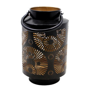 Decorative Iron Lantern Gold And Black <b>Colour</b> Set Of 3 Small Size <b>Candle</b> Stand And Tea Light Holder For Home Decoration - Product Image 1