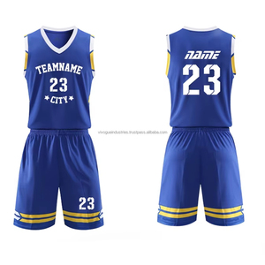 Uniformes de basket-ball sans manches à col en V en interlock 100 % polyester, évacuation de l'humidité, impression numérique, couleurs personnalisées, nom de l'équipe - Product Image 4