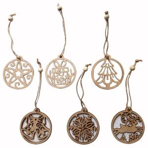 Ornements décoratifs suspendus de Noël en bois Cadeau de vacances d'arbre rustique pour la maison familiale - Product Image 4