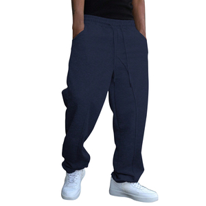 Pantalon de survêtement ample 100% coton pour hommes, haute qualité, avec cordon de serrage, jambe large, évasée, style streetwear droit et tendance - Product Image 2