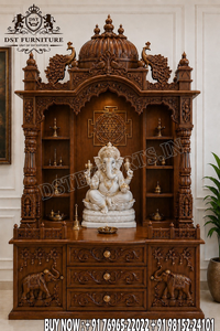 Templo Doméstico Divino de Ashtalakshmi, Último Mandir de Durga en Madera de Teca con Almacenamiento, Templo de Pooja de Ashtalakshmi de Madera de Teca del Sur de la India - Product Image 5