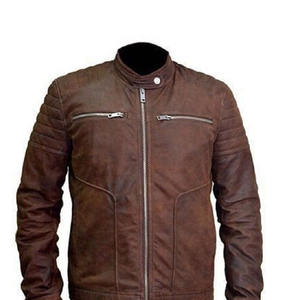 แจ็คเก็ตบอมเบอร์วินเทจของผู้ชายปรับแต่งได้, เสื้อฮู้ดคอตั้งหนังใส่สบายผ้าแคนวาสสำหรับนักขี่จักรยานในฤดูหนาว - Product Image 3