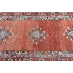 Alfombra clásica de lana roja y azul, 4,8x9,6 pies, hecha a mano, turca, área grande, rectángulo, mosaico abstracto, pasillo de látex, alfombra para habitación de 10mm - Product Image 5