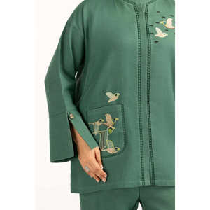 Conjunto Coordinado Bordado en Yute IPST-55105, Atuendo Casual de 2 Piezas para Primavera/Verano, Tallas XS y XXS - Product Image 1