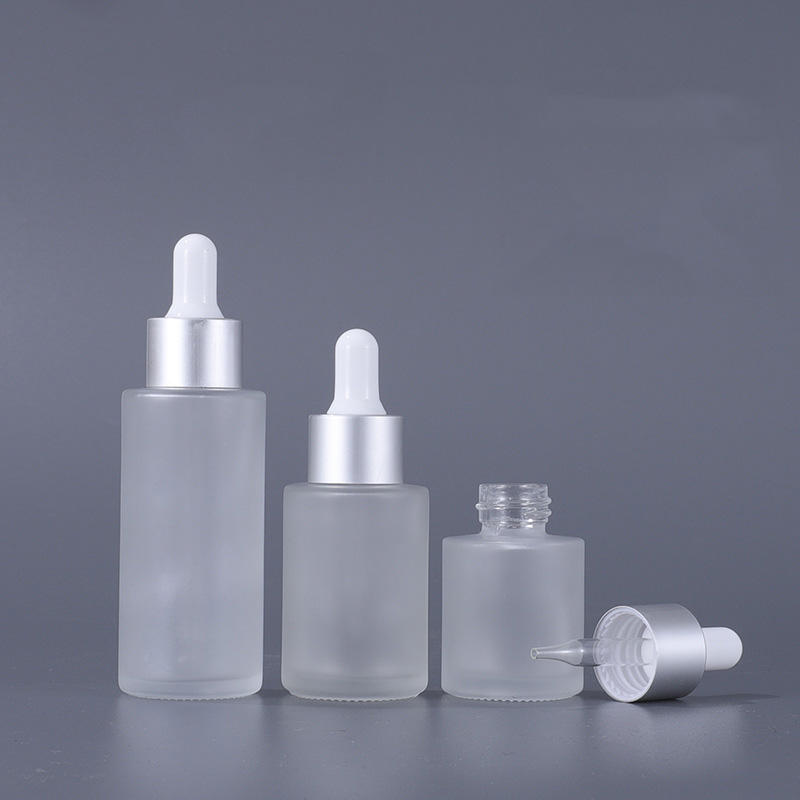 Matte Silver dropper bottle