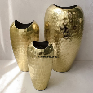 Pares Exclusivos De 4 Floreros Decorativos De Metal De Aluminio Chapado En Negro Clásico Diseño Costero Hecho A Mano - Product Image 4