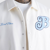 Veste de baseball universitaire personnalisée avec logo brodé sur le devant, style streetwear, séchage rapide, respirante, coupe-vent pour hommes – Vente en gros