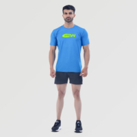 Erkek CrossFit Antrenman Tişörtü Slim Fit Kısa Kollu Yuvarlak Yaka Spandeks/Polyester Kumaş Süblimasyon Baskılı Hızlı Kuruyan Harfli