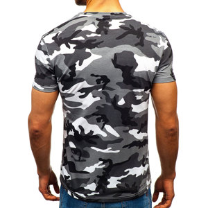 Camiseta de camuflaje personalizada para hombre al por mayor Camiseta deportiva de manga corta con estampado de camuflaje de cuello redondo - Product Image 6