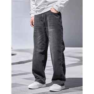 Pantalones vaqueros holgados de gran tamaño para hombre, pantalones de mezclilla de pierna ancha relajados, cómodos, Vintage, góticos, de calle, ropa de invierno duradera - Product Image 1