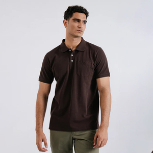 Polo d'été à manches courtes en coton biologique brodé de logo personnalisé pour hommes fabriqué par Huzaifa Products - Product Image 1