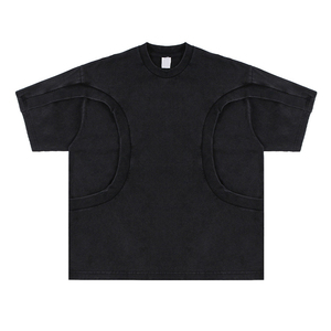 Wholesale Custom OEM Manufacturer Customized <b>Patchwork</b> Short Sleeve Custom T <b>Shirts</b> Casual Plus Size Men's T <b>Shirt</b> - Product Image 2