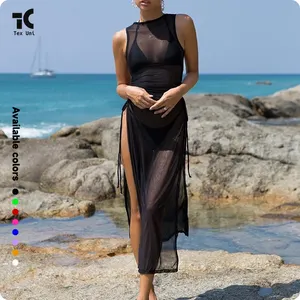 Vacation Series Long Skirt Swimsuit Sun Care Cover-Up Bikini High Waist Beach Skirt Three-Piece Swimsuit Latin Dance Dress