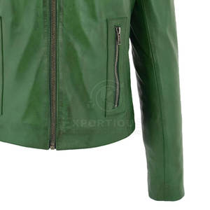 Chaqueta de cuero transpirable para mujer Chaqueta de cuero para mujer de la mejor calidad Chaqueta de cuero genuino para mujer a la venta - Product Image 4