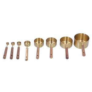 Brass and Wood <b>Measuring</b> Cups and <b>Spoons</b> Coffee Bean Includes Tablespoon for Convenient Coffee Scooping - Product Image 5