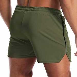 กางเกงออกกำลังกายขาสั้นผ้าโพลีเอสเตอร์สำหรับผู้ชายคุณสมบัติกันน้ำสำหรับฟิตเนสวิ่งออกกำลังกายและยิมกีฬา-ขายส่ง - Product Image 4