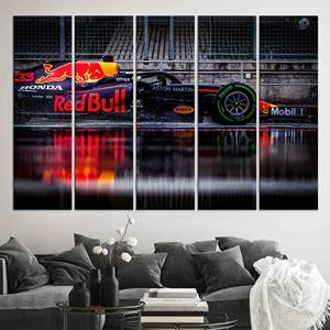 Impression sur toile Formule 1 : Décoration murale de voiture de Formule 1 en verre trempé, LOT DE 5 TOILES - Product Image 1