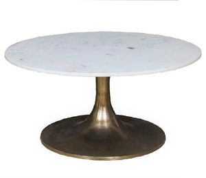 2pc <b>Nest</b> End <b>Table</b> Gold with <b>White</b> Marble - Product Image 5