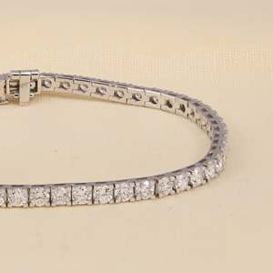 Bracelet tennis en diamant rond brillant cultivé en laboratoire en argent sterling et or 6,16 TCW Clarté VS Couleur E/F Accessoire de bijouterie - Product Image 1