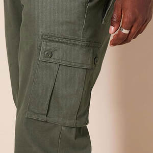 2025 pantalones Cargo informales de primavera para hombre, monos deportivos de algodón 100% holgados, cierre de cintura elástica, Parte delantera plana con cintura - Product Image 3