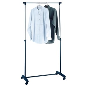 Porte-vêtements auxiliaire en métal avec roulettes, extensible 84 x 43 x 80-160 cm - Product Image 1