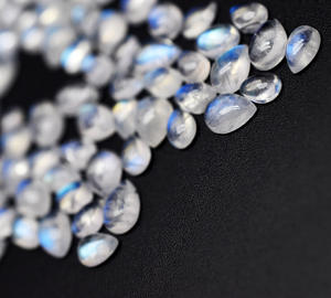 Lot de cabochons de poire en pierre de lune arc-en-ciel naturel pierres précieuses en cristal de feu bleu Cabochons de pierres précieuses en vrac - Product Image 6