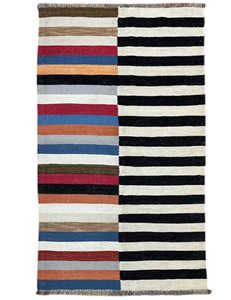 \ Tapis de designer à motif de doublure multicolore Motif d'impression de bloc de main Dhurries 100% Tapis brodé pour la décoration de salon à la maison - Product Image 4