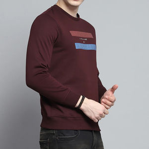 เสื้อกันหนาวสีดำสำหรับผู้ชายเสื้อสเวตเชิ้ตลำลองผ้าโพลีเอสเตอร์/ ผ้าฝ้ายผสมโพลีเอสเตอร์พิมพ์ลายโลโก้ตามสั่งสำหรับฤดูหนาวดีไซน์ใหม่ - Product Image 3