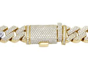 Cadena cubana de oro amarillo pesado con diamantes cultivados en laboratorio, collar helado de alta calidad, joyería para hombre, fiesta y ropa de calle, moda - Product Image 5