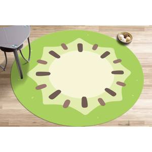 Alfombra estampada verde kiwi, alfombra de lujo gruesa lavable a máquina en 3D, con pelo suave - Product Image 1